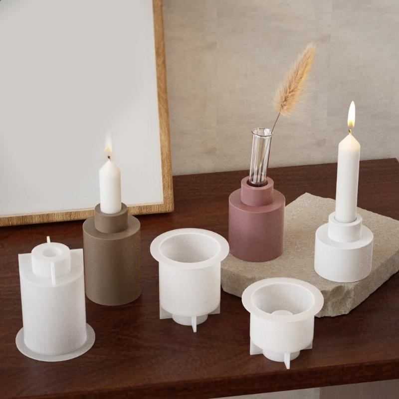 Flexible Silicone Cylinder Candle Holder Mold Perfect For Crafting Distinctive Candlesticks And Scented Ornaments