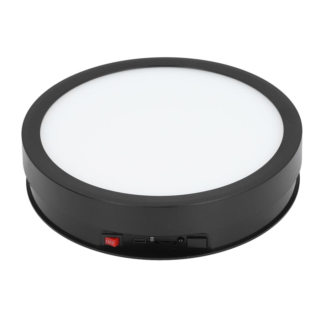 360 Degree Rotating Display Stand Speed and Direction   USB Powered 22cm Electric Rotating Turntable with Colorful Light