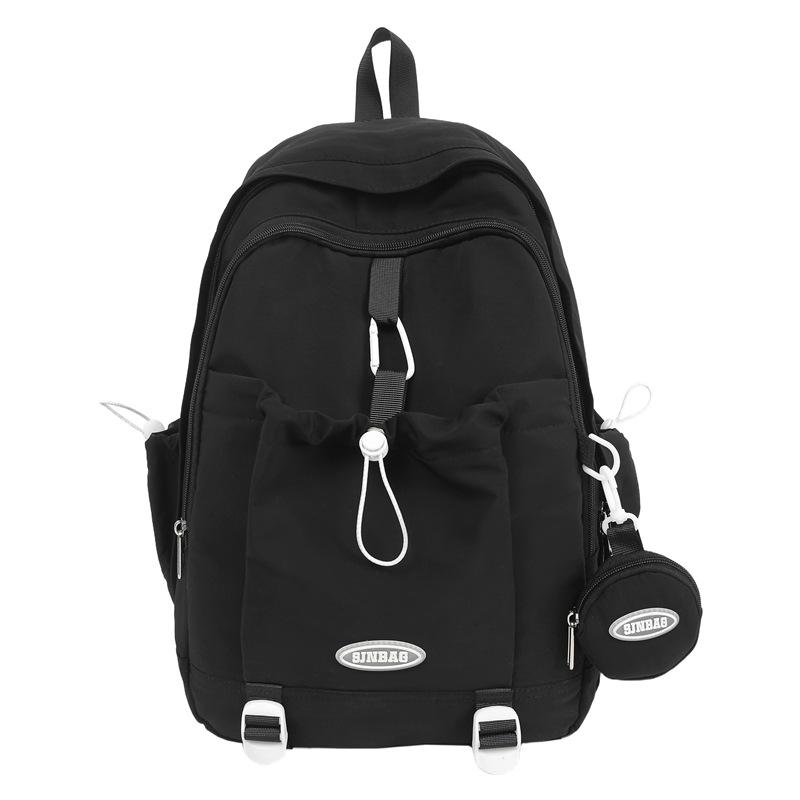 Summer New Nylon Lightweight Sports Travel Ins Large Capacity Solid Color Student Couple Backpack