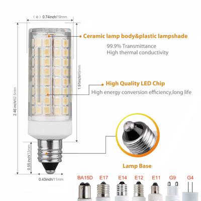 G4 G9 BA15D E11 E12 E14 E17 Dimmable LED Lights Mini 88 LEDs Corn Bulbs 9W Replace 80W Halogen Lamps 220V 110V For Home House
