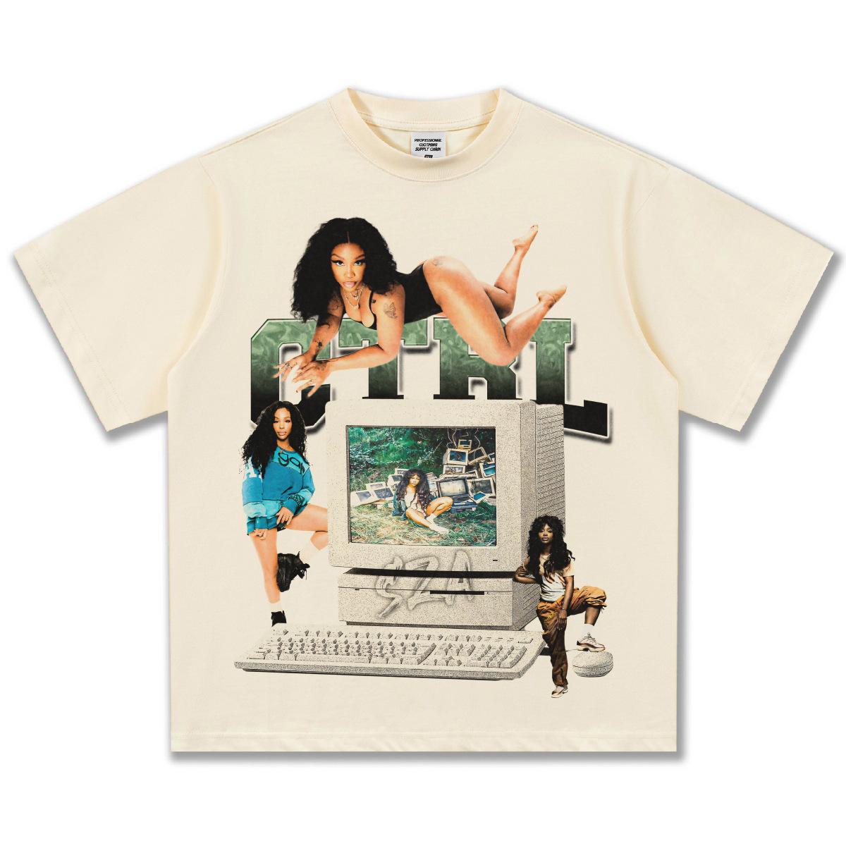 

SZA Ctrl Album Graphic TShirt Unisex Oversized RB Singer Casual Cotton Short Sleeve Streetwear Fashion Hip Hop Top 4XL