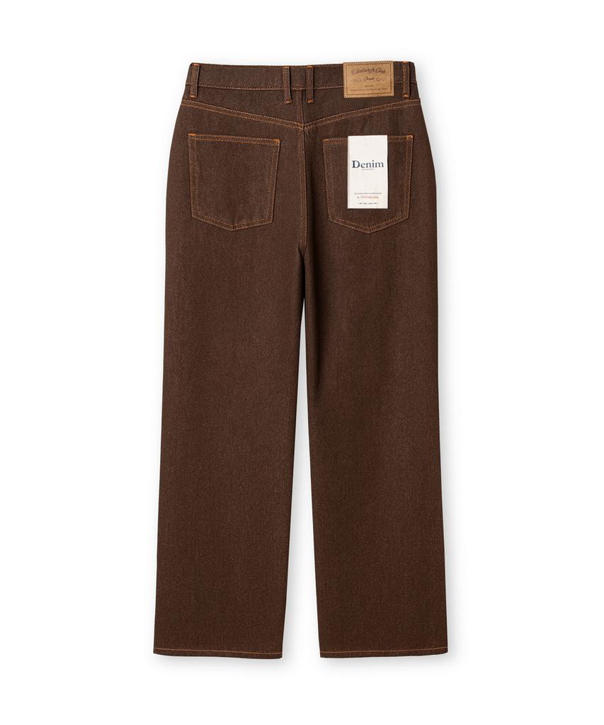 Edeunbeoleokeulleob Wide Fit Denim Pants (Brown)