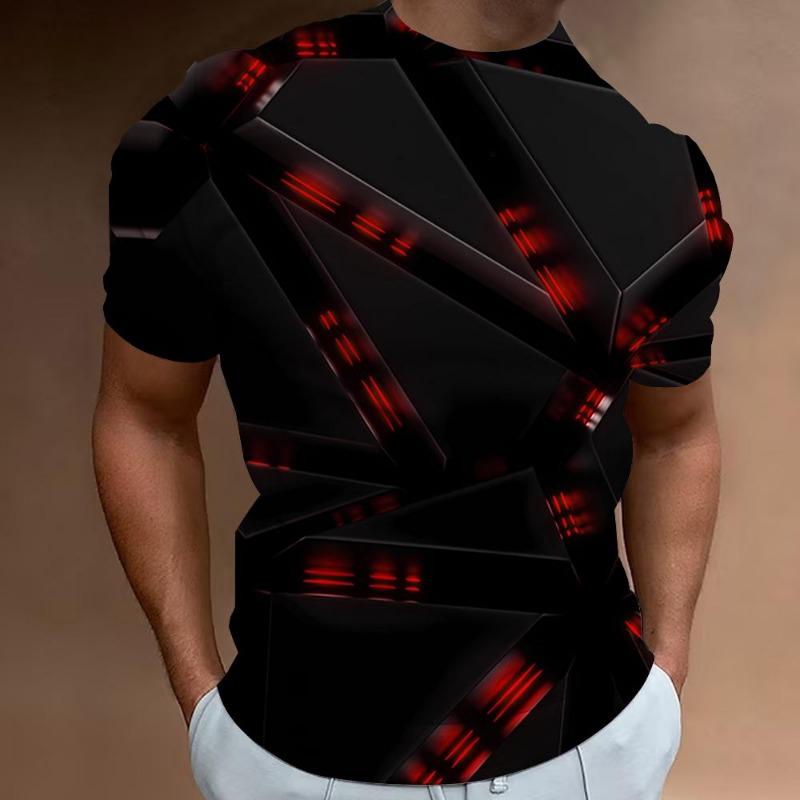 3d Rock Printed Men's Clothing Fashion T-Shirts For Men Street Designer Short Sleeved Oversized Top Tees Daily Casual Sportswear