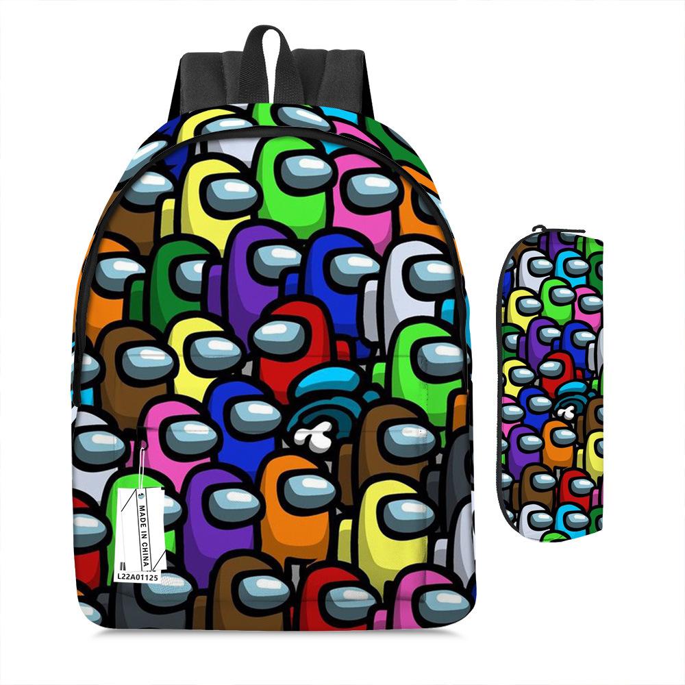 Among Us Two-Piece Backpack Space Werewolf Primary And Secondary School Students Cartoon Schoolbag Three-Piece Satchel Pencil Case