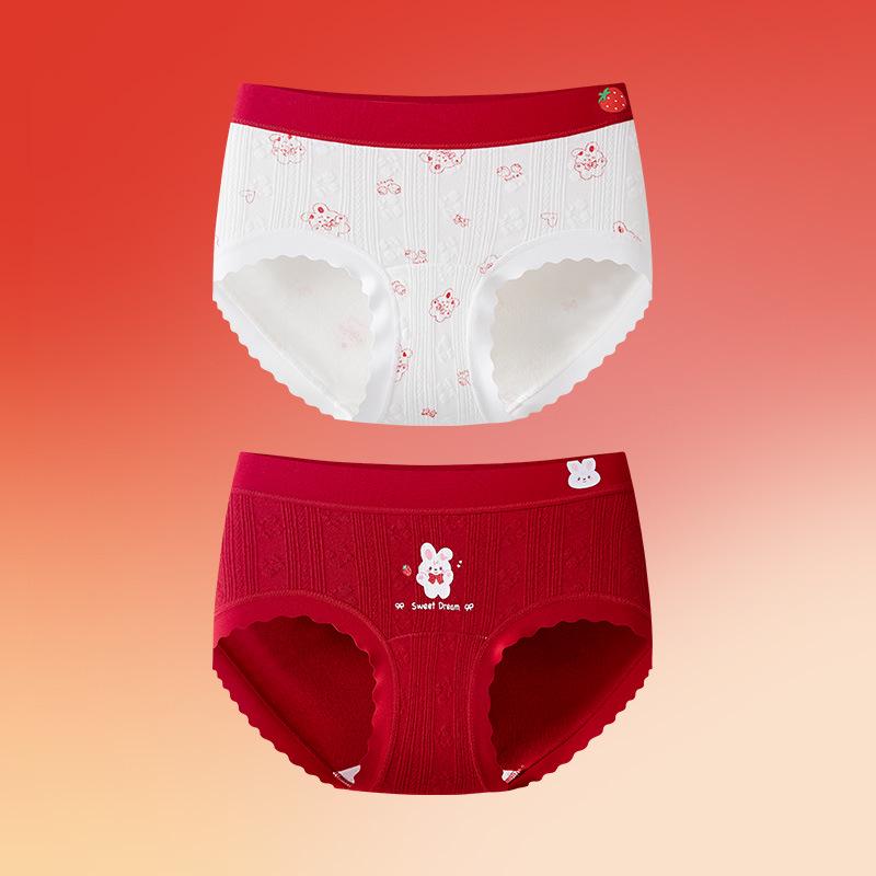 Girls' A-Class Pure Cotton Red Zodiac Underwear for Older Kids