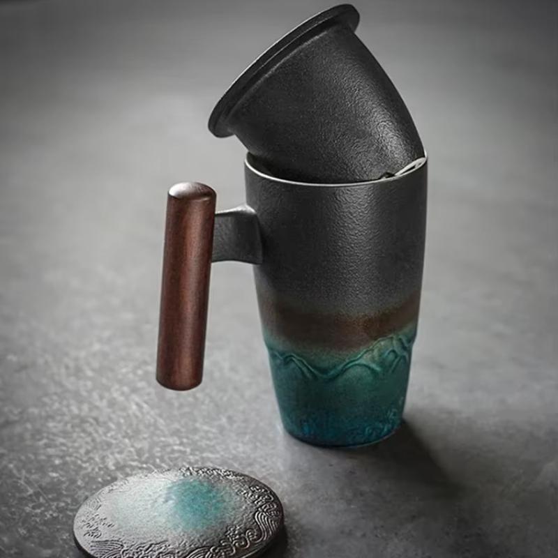 Aesthetic Creative Retro Mug Ceramic Large Tea Cup Coffee Handmade Pottery Mug Cups and Mugs Elegant Business Gift Set Bol Traditionnel Chinois