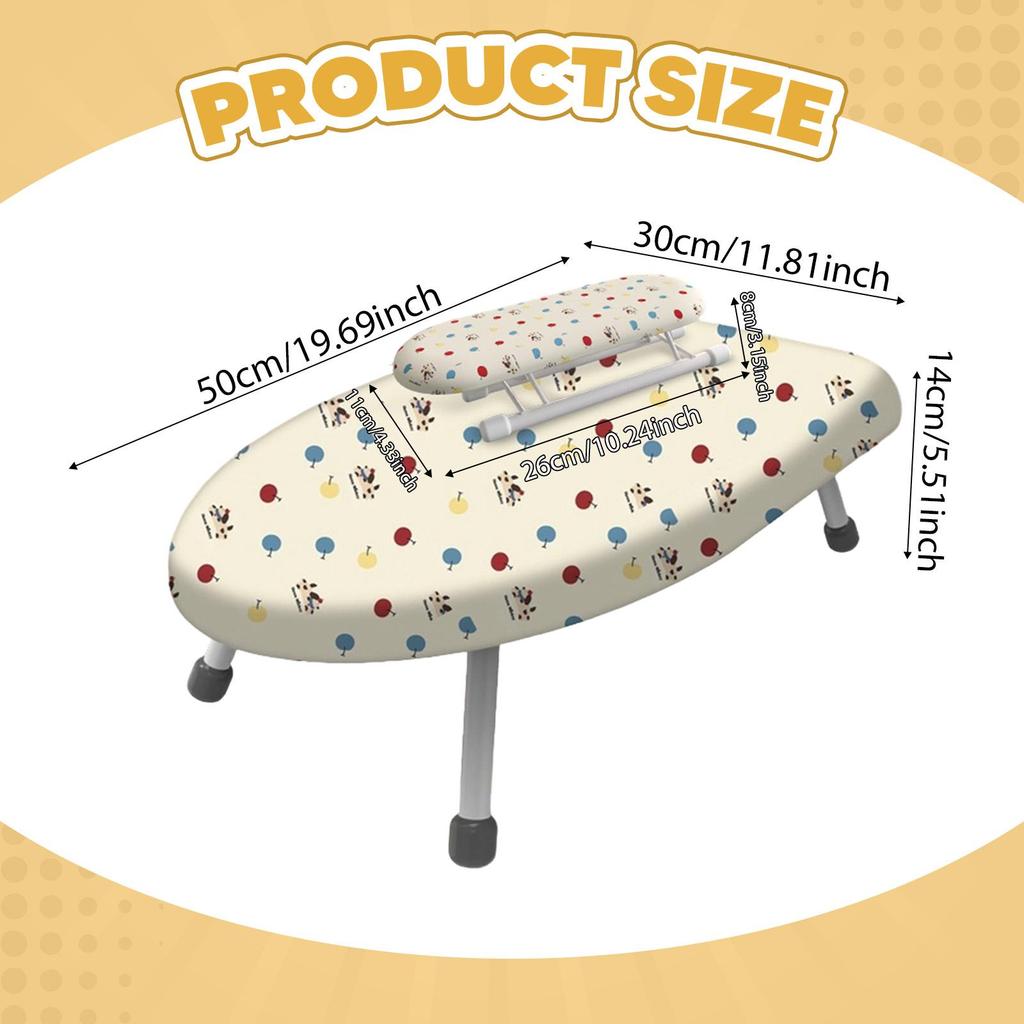 Folding Mini Iron Board Portable Tabletop Ironing Board with Removable Cover for Laundry Room College Studio Apartment