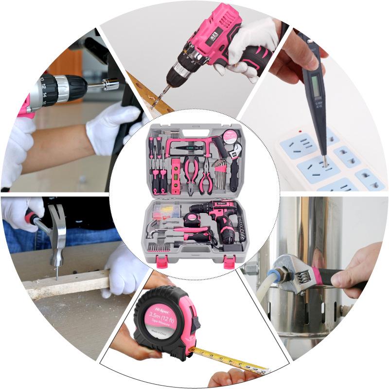 Set di trapani elettrici portatili al litio con utensili domestici multifunzionali per riparazioni