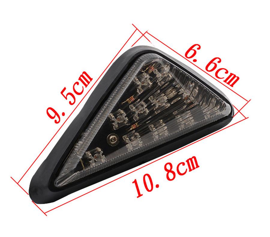 Motorcycle Smoke Triangle Flush Mount Turn Signal Indicators Amber 9 LED Light 1 Pair 12V