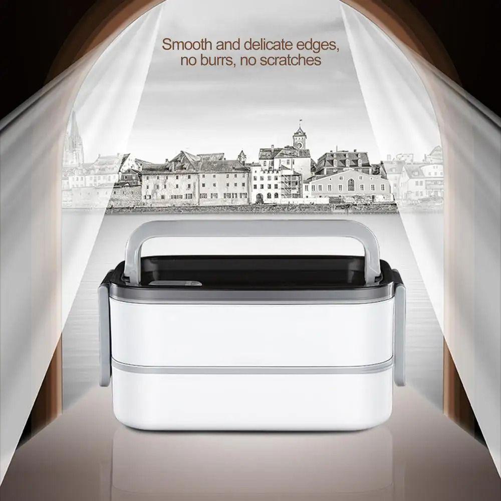 Double Layer Portable Lunch Box Leak-proof Food Storage Crisper Divides Food Container  Camping