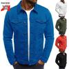 Men's European Denim Jacket: Slim Fit, Solid Color, Thick for Spring To Winter.