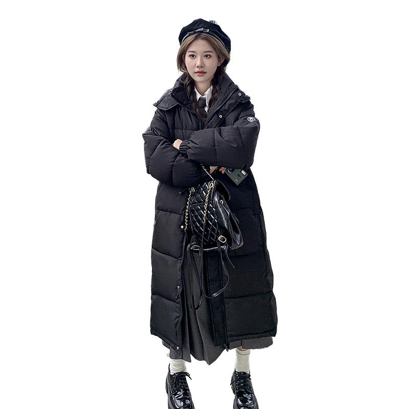 Winter New Korean Popular Thickened Padded Jacket, Medium and Long Knee-length Loose Padded Jacket