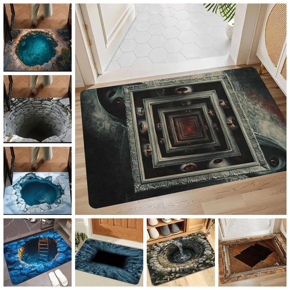 3D Flat Bedroom Door Mat Absorbent Floor Mat Durable Area Rug for Bathroom