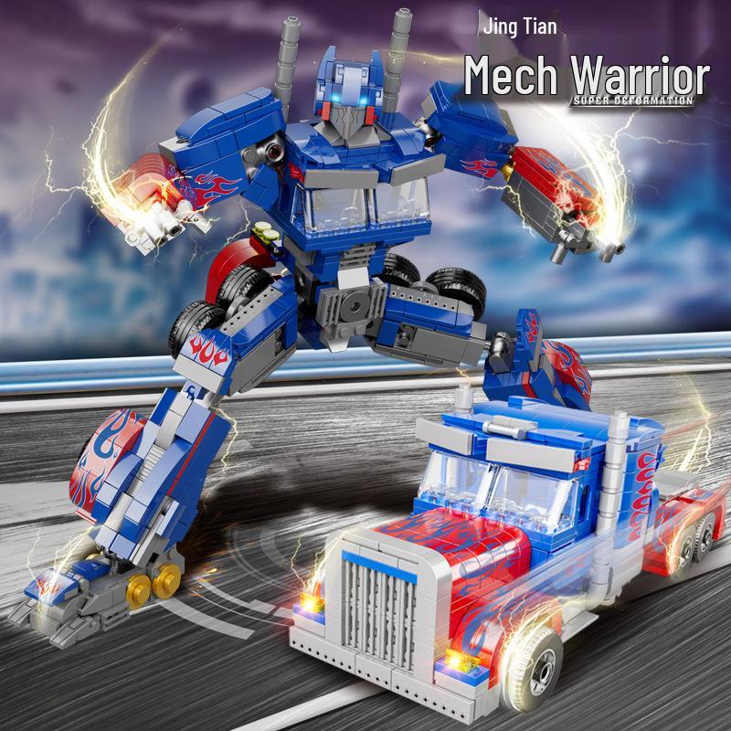 Large Megatron Optimus Prime Bumblebee Building Blocks Model - Children's Educational Toy