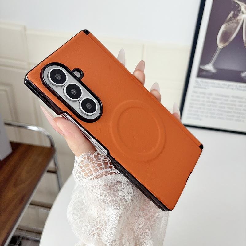Slim Leather Magnetic Ring Case for Samsung Galaxy Z Fold8 Ultra Fold 8 7 6 5 Foldable with Magnetic Hinge Protective Cover
