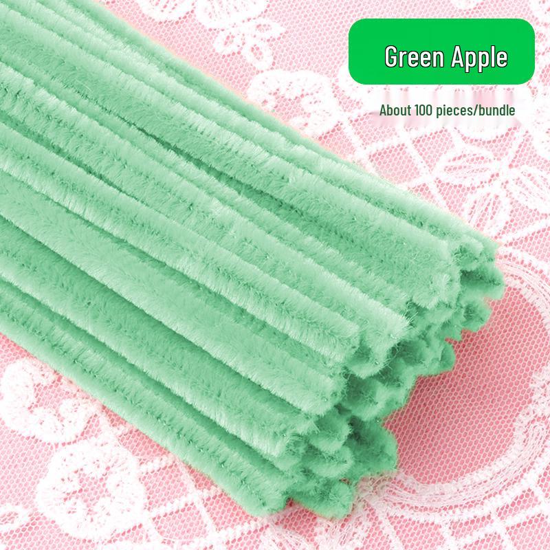 Thickened White Chenille Pipe Cleaners - Mixed Colors for DIY Bouquet Crafts