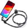 iPhone 15 Case - Shockproof Protection - Removable Lanyard - Transparent - Grey - Flexible