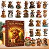 3D Highland Cow Figures Ornaments 24pcs Different Christmas Tree Highland Cow Pendants Ornament Christmas Countdown Calendar