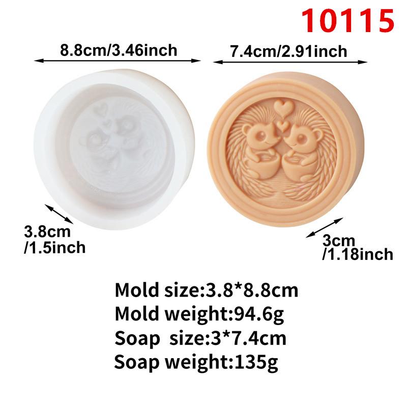 

Round Relief Animal Cat Dog Modeling Silicone Soap Mold DIY Hedgehog Panda Candle Fondant Chocolate Baking Mould