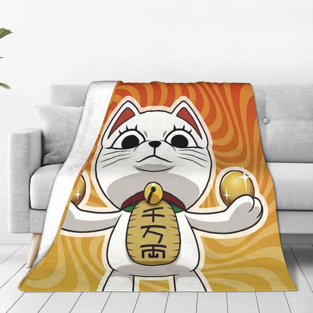 Turbo Granny Cat Flannel Blankets Winter Soft Warm Throw Blanket for Girls Boys Bedroom Graphic Bedspread Sofa Bed Cover
