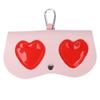 Glasses Bag Cute Fashion Pink Red Love Pattern Portable Glasses Storage Decoration Bag