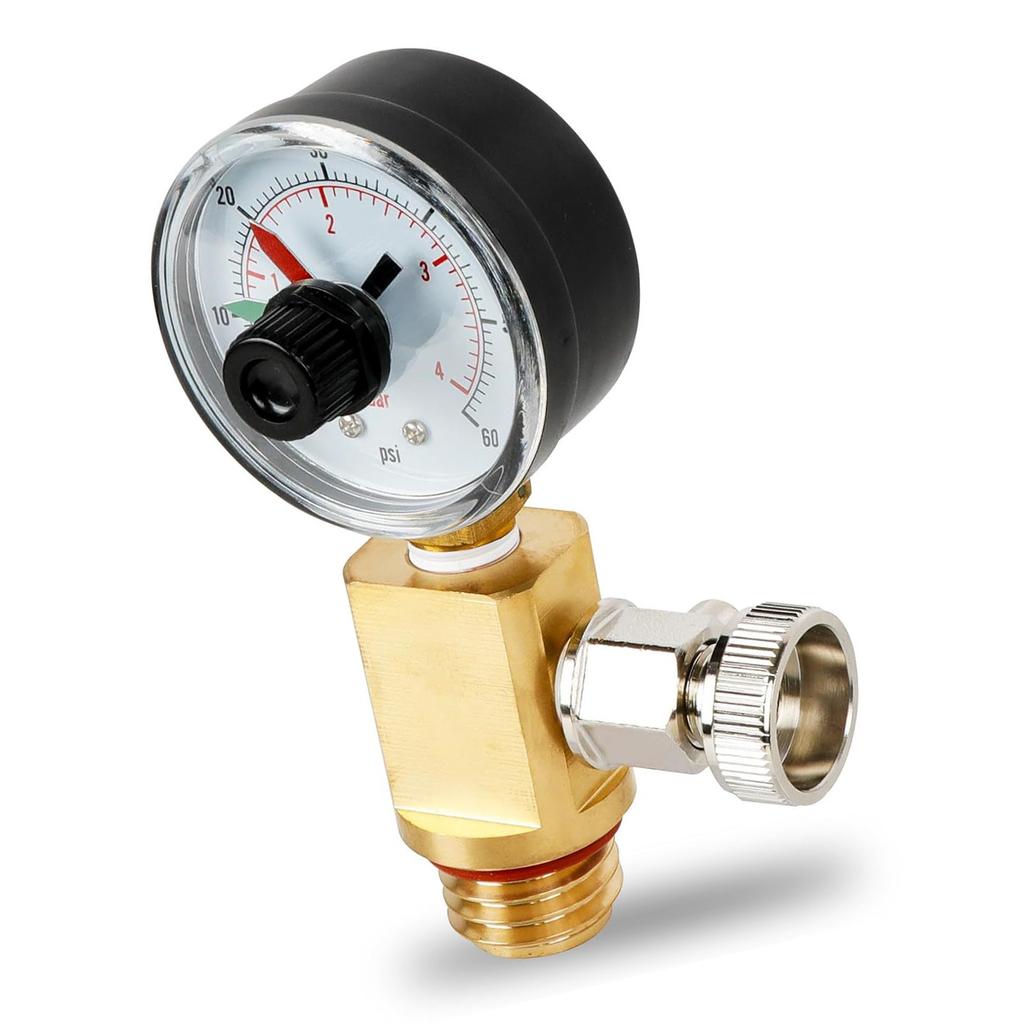 Brass Manual Air Release Valves with Pressure Gauge For Pool Filter Systems Swimming Pool Maintenance Accessory