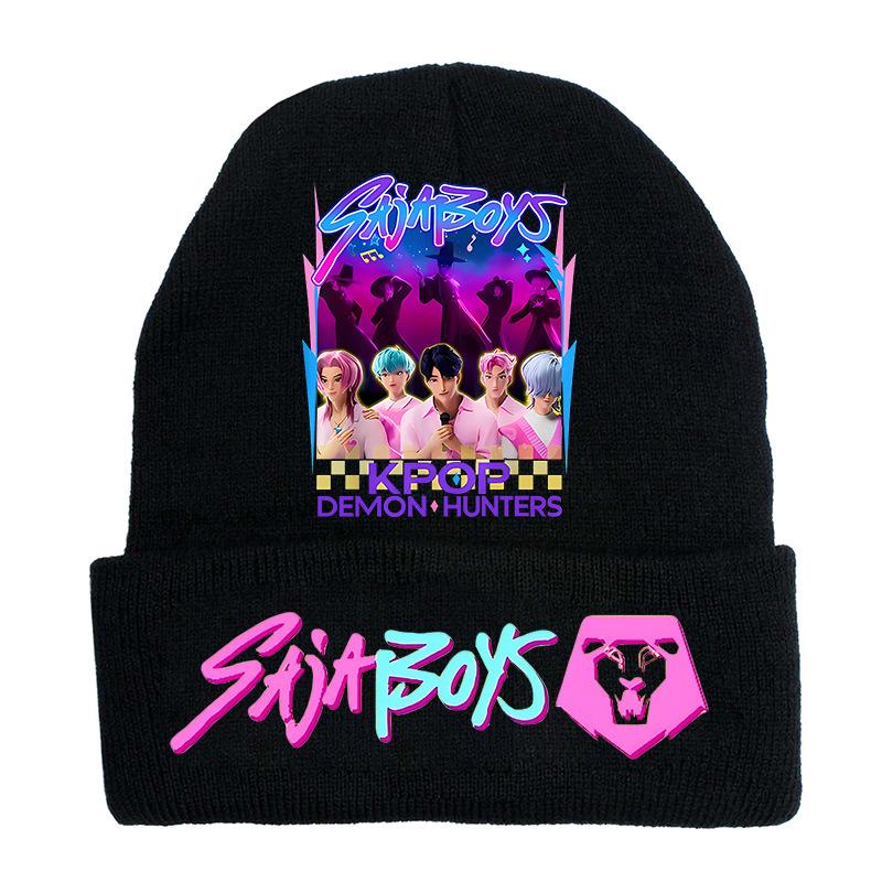 Peripheral Knitted Hat Curled Wool Hat Printed Doudou Hat Outdoor Cold Hat Adult