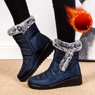 Wasserdichte Damen Winterstiefel 2024 Damen Schneestiefel Kunstfell Warme Stiefeletten Damen Thicked Plüsch Rutschfeste Baumwollstiefel Damen