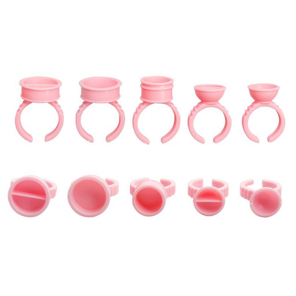 100Pcs Disposable Eyelash Extension Glue Rings,Eyelash Extension Glue Holder