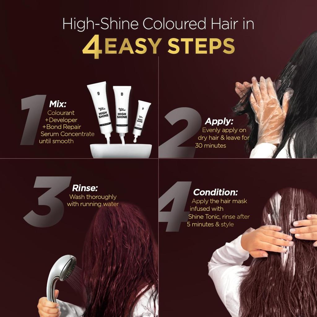 BBLUNT Salon Secret High Shine Conditioning Hair Colour Mahogany Reddish Brown 130G Pack Of 1