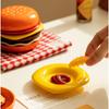 6 Stück/Set Hoher Wert Knochenspucknapf Stapelbares Hamburger-Platten-Set Burger 6 Schichten Speiseteller Lustige Saucenbehälter Tischdeko