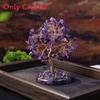 Natural Crystal Wealth Tree Home Decor With Rainbow Colors For Living Room Display