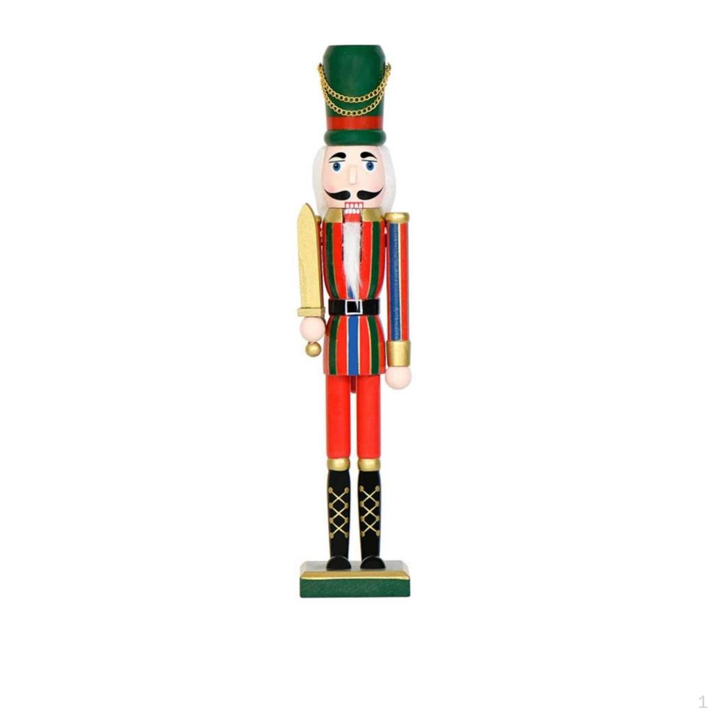 Nutcracker Guard Christmas Figurine Traditional for Mantel, Bookshelf R3301