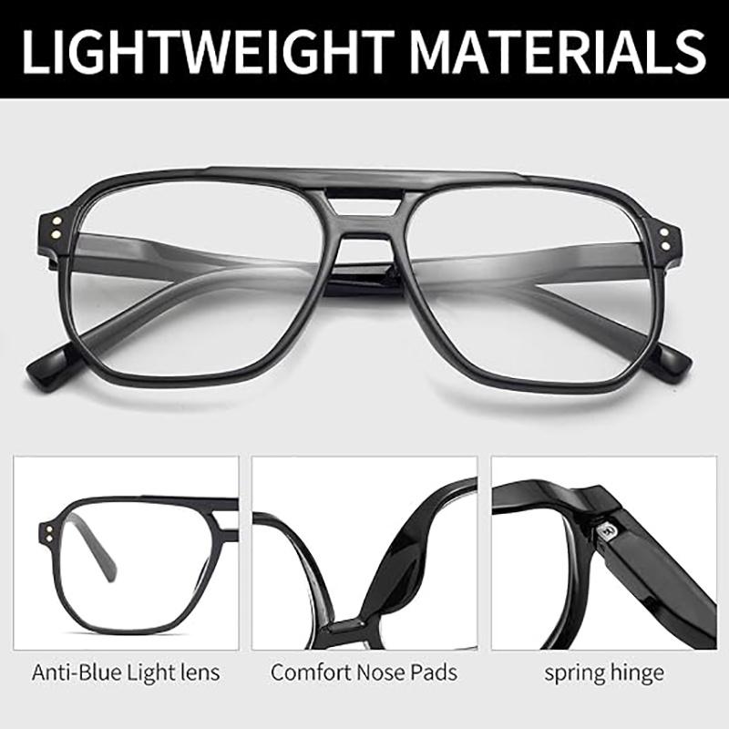 Blue Ray-blokkerende briller Firkantede briller Ultralette optiske briller Overdimensjonerte brillerinnfatning Kvinner Menn Anti Blue Light Eyewear