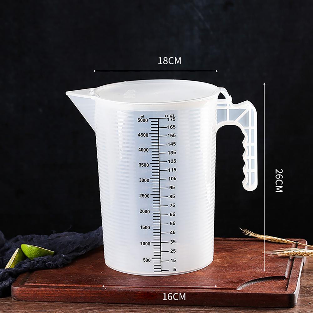 Plastic Measuring Cup 500/1000/2000/5000Ml Thickening Food Grade Graduated Cup Transparent Kitchen Experimental Measuring Cup
