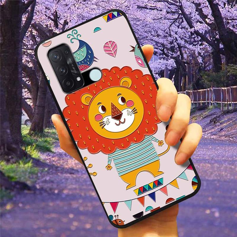 For OPPO Reno 5A 3A 7A Case 3D Relief Cartoon Silicone Back Cover for Oppo Reno7 A Reno3A Reno5A Cases Emboss Soft Cute A54 5G
