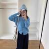 Gentle Retro Color Button Crew Neck Twist Sweater Jacket Women's Spring and Autumn Fashion Sweet Long-sleeved Knitted Sweater