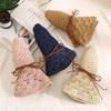 Summer Solid Handmade Crochet Paper Straw Bucket Hat For Women Wide Brim Belt Butterfly Beach Sunshade Breathable Fisherman Cap