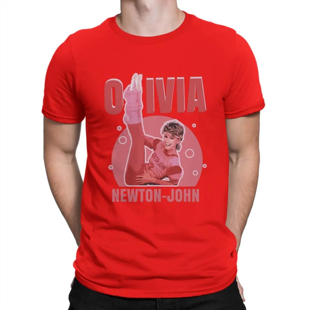 Herren Australien Pop Weibliche Sängerin T-Shirts Olivia Newton John Baumwollkleidung Lustige Kurzarm Kragen T-Shirts Sommer T-Shirt