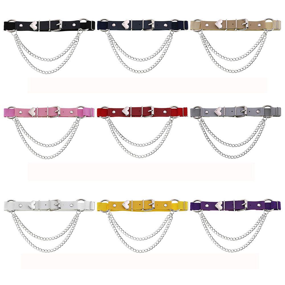 Punk Thigh Ring Leg Harness Chain Heart Garter Belt PU Leather Women Suspenders Fashion Accessories
