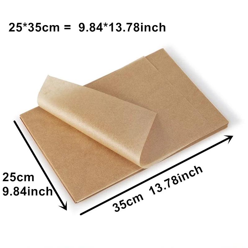 100pcs Parchment Paper Baking Sheets Non-Stick Precut Suitable for Baking Grilling Air Fryer Steaming Cookie Disposable Mats