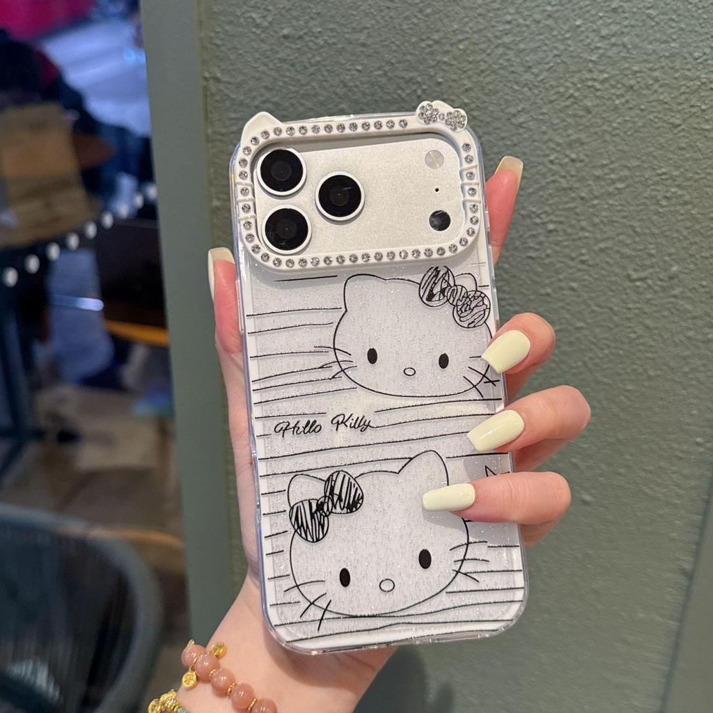 Cat Acrylic Stripe KT Case for iPhone 17 Pro Max/16/15/11