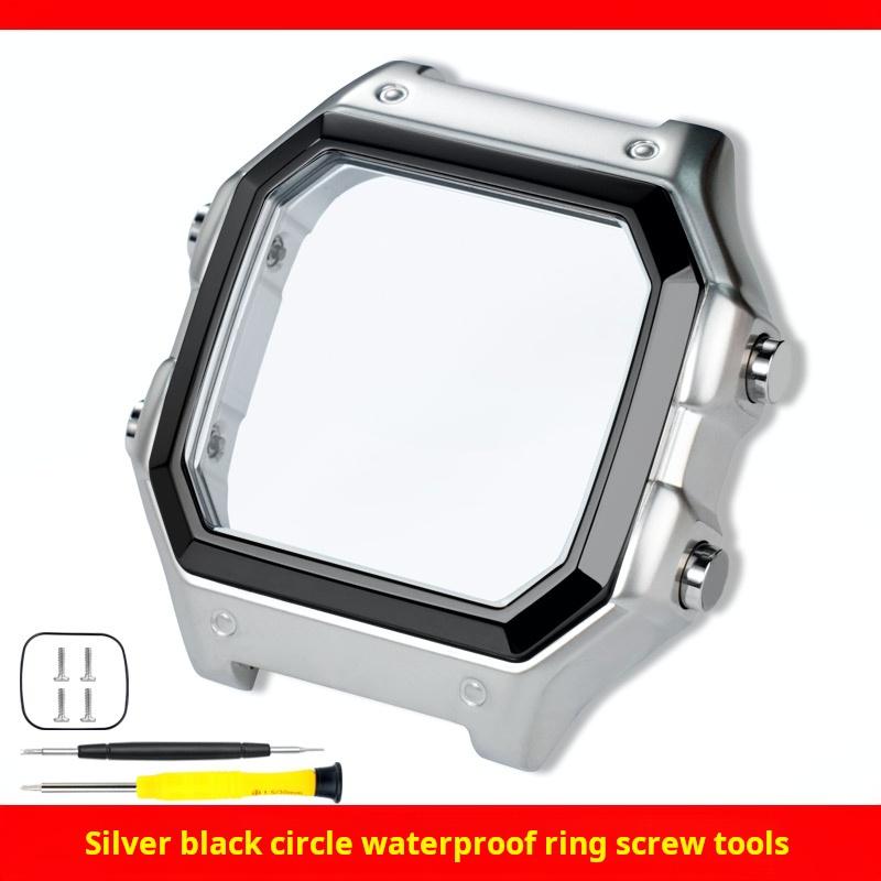 AE1200 Case Stainless Steel Bezel Strap for Casio G-Shock 3299 AE-1200WH AE-1300 Modified Metal Wristband Case Mirror Glass Kit
