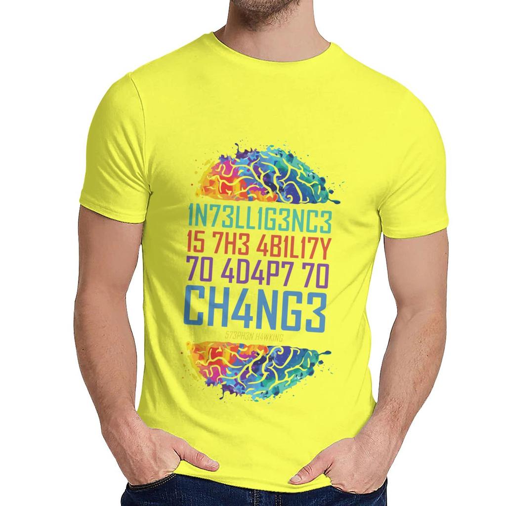 Unisex T Shirt Intelligence Is The Ability To Adapt To Change Great Harajuku Round Collar Cartoon