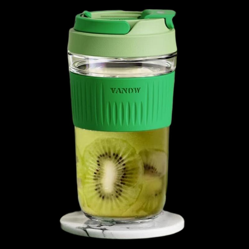 Vanow Kids Glass Dual-Drink Bottle with Straw