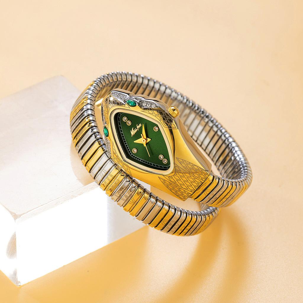 MISSFOX Robe Bracelet Forme Serpent Montre Femme Haut Élégant Étanche Quartz Montres Bijoux