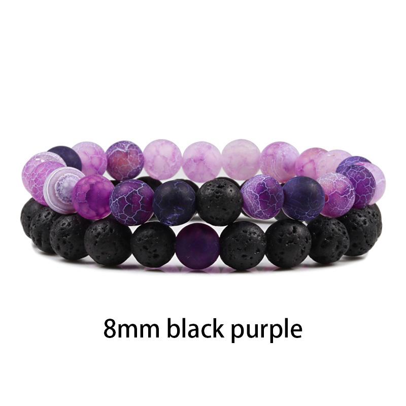 New Design Set Bracelet Couples Natural Stone Bracelets Tiger Eye Beaded Yoga Bracelets for Men Women Elastic Rope Jewelry