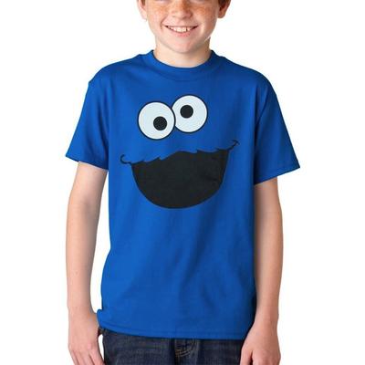 Sesame Street Cookie Monster Face Youth Kids Boys Baby Children T-shirt