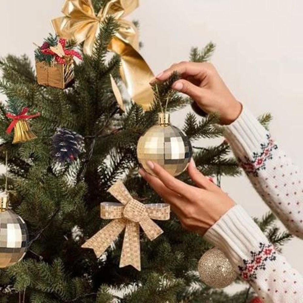 24Pcs/box Hanging Christmas Tree Pendant Plastic Jingle Balls Sets Christmas Ball  New Year Gifts