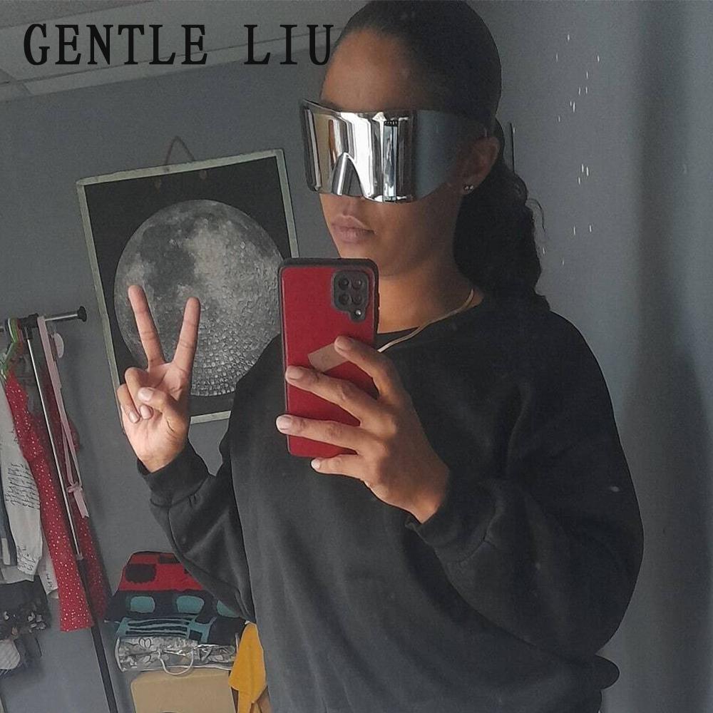 Y2k Retro Oversized Sunglasses Mask Women Punk Goggle Sports Sun Glasses For Men Women 2000's Brand Designer Shield Eyewear Sol 7